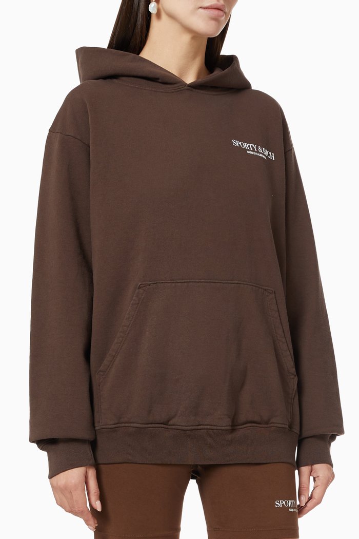 

California Hoodie in Cotton, Brown