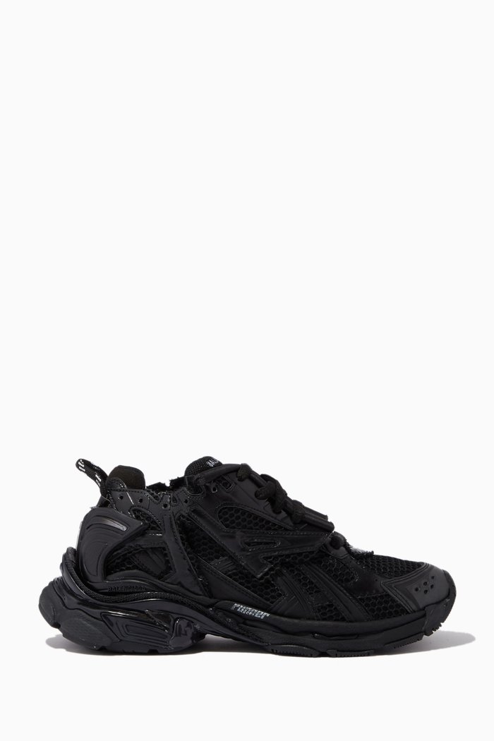 

Runner Sneakers in Mesh & Nylon, Black
