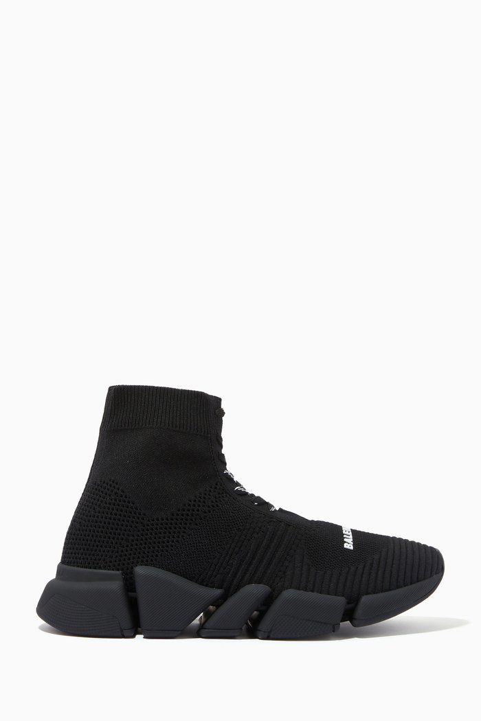 Speed 2.0 Lace-up Sneakers in Recycled Knit, Black