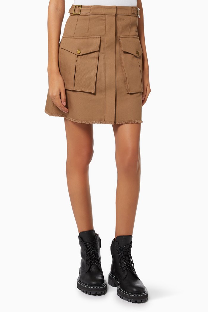 

Laigha Utility Mini Skirt, Brown