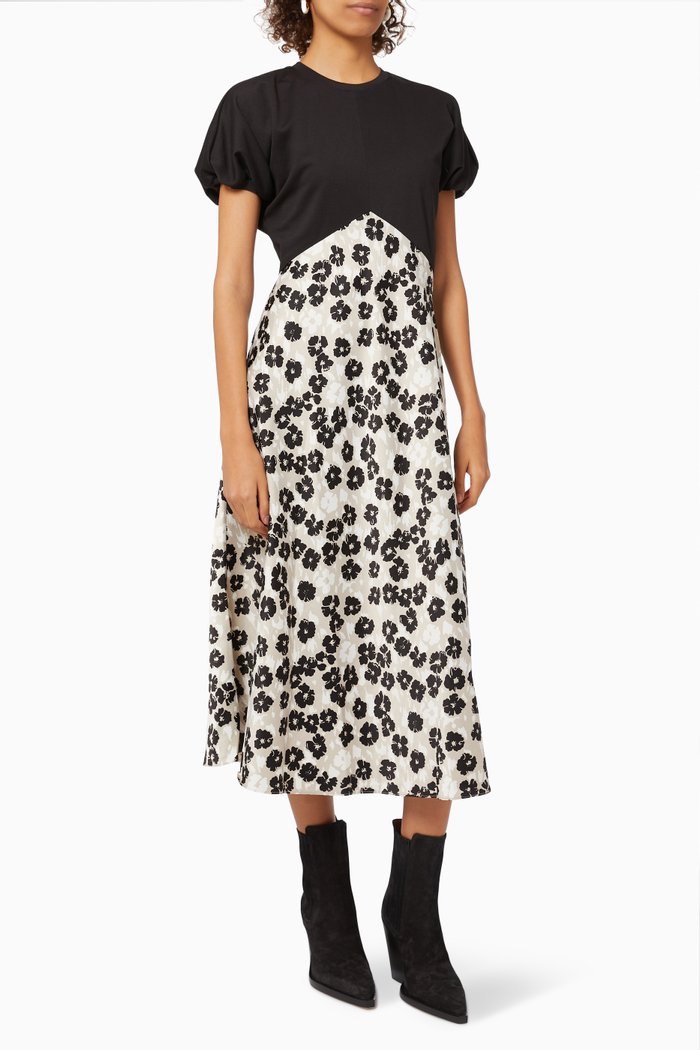 

Gwiana Midi Dress in Crepe, Black