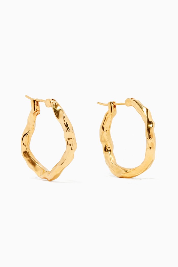 

Waves Large Hoops in 18kt Gold Plated Brass