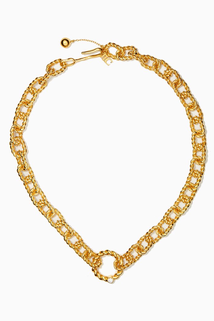 

Twisted Wire Chain Necklace in 18kt Gold-plated Brass