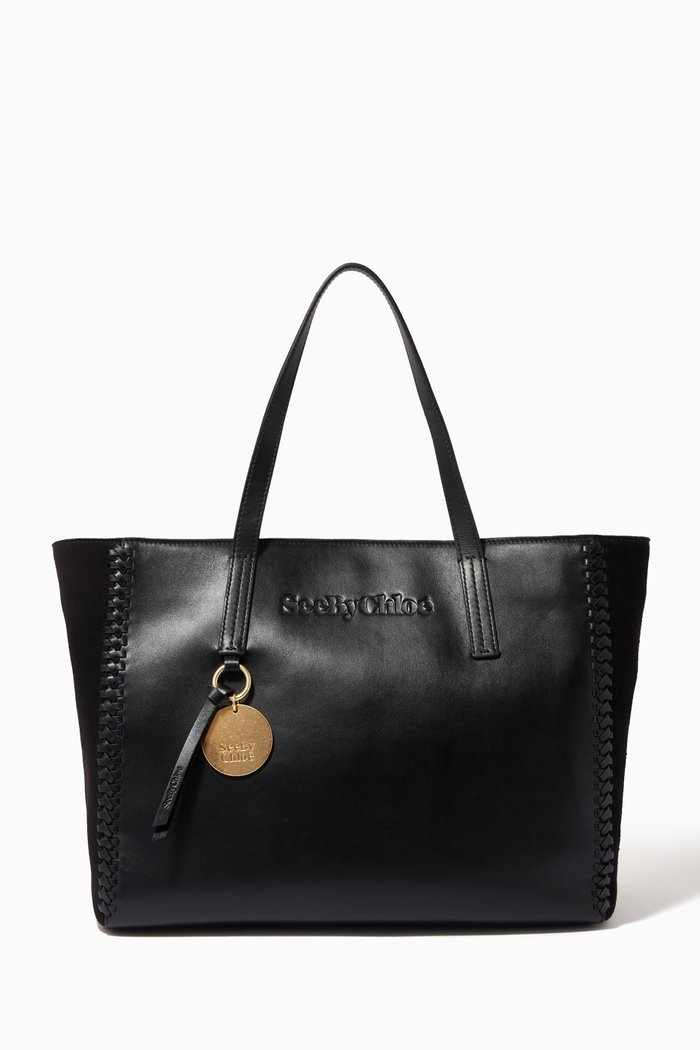 

Tilda Tote in Smooth & Suede Cowhide, Black