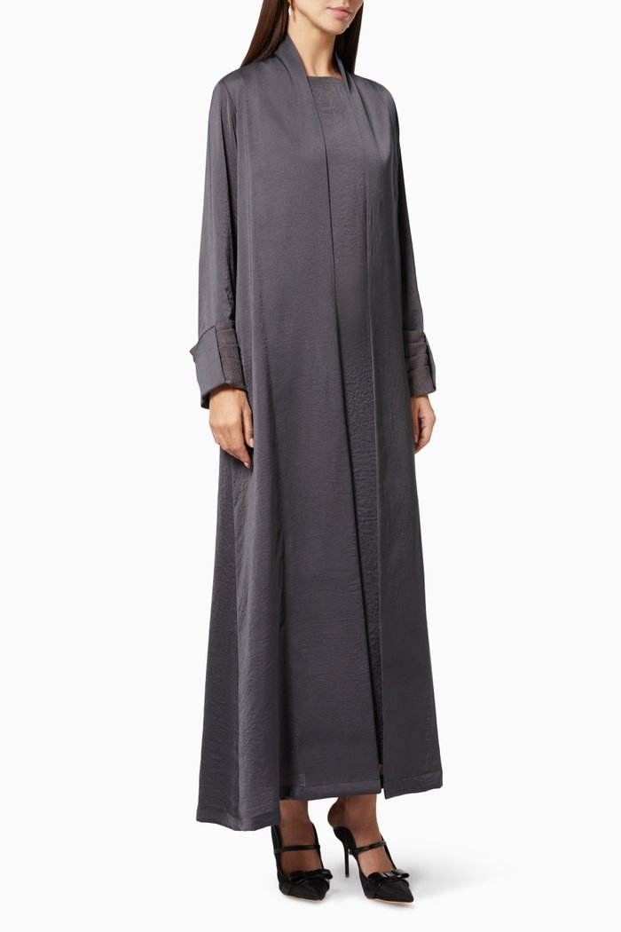 

Goals Abaya Set in Satin, Grey