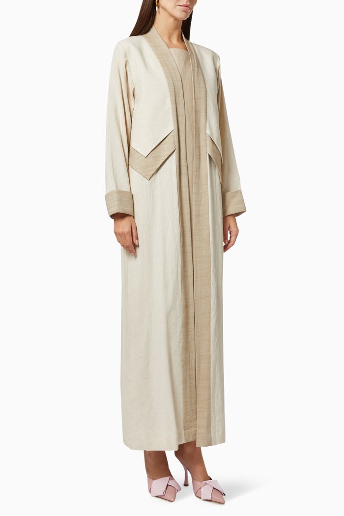 

Vision Abaya Set in Linen, Neutral