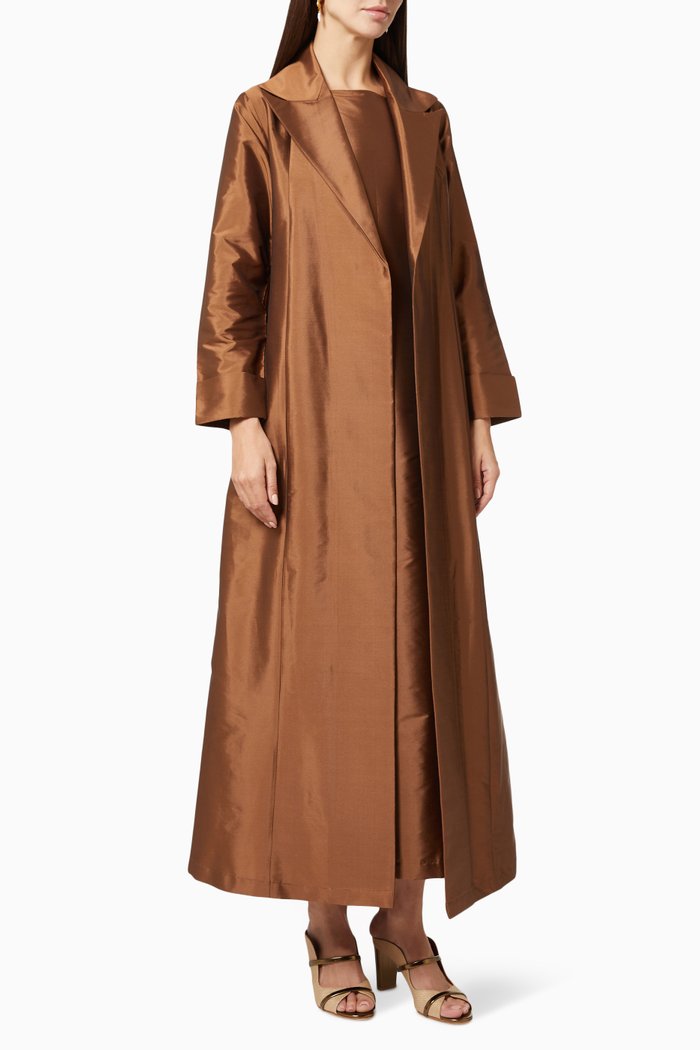 

Dreamer Abaya Set in Satin, Brown