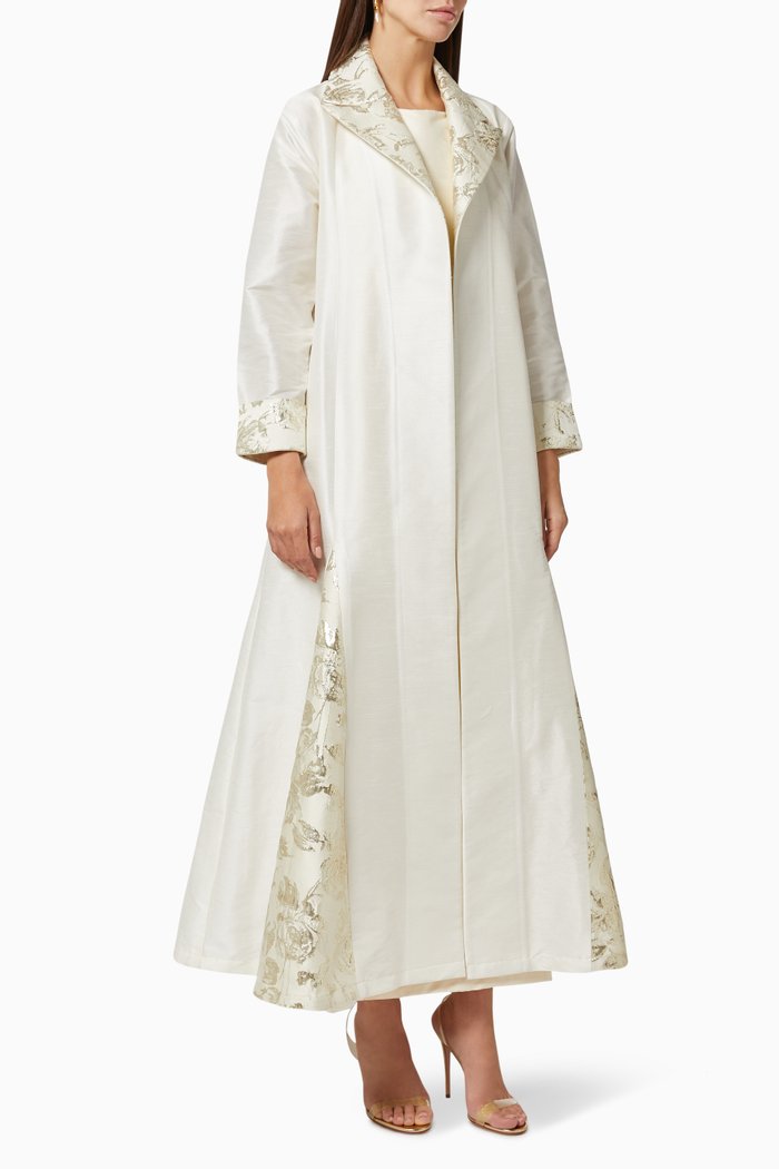

Dreamer Abaya Set in Satin, White