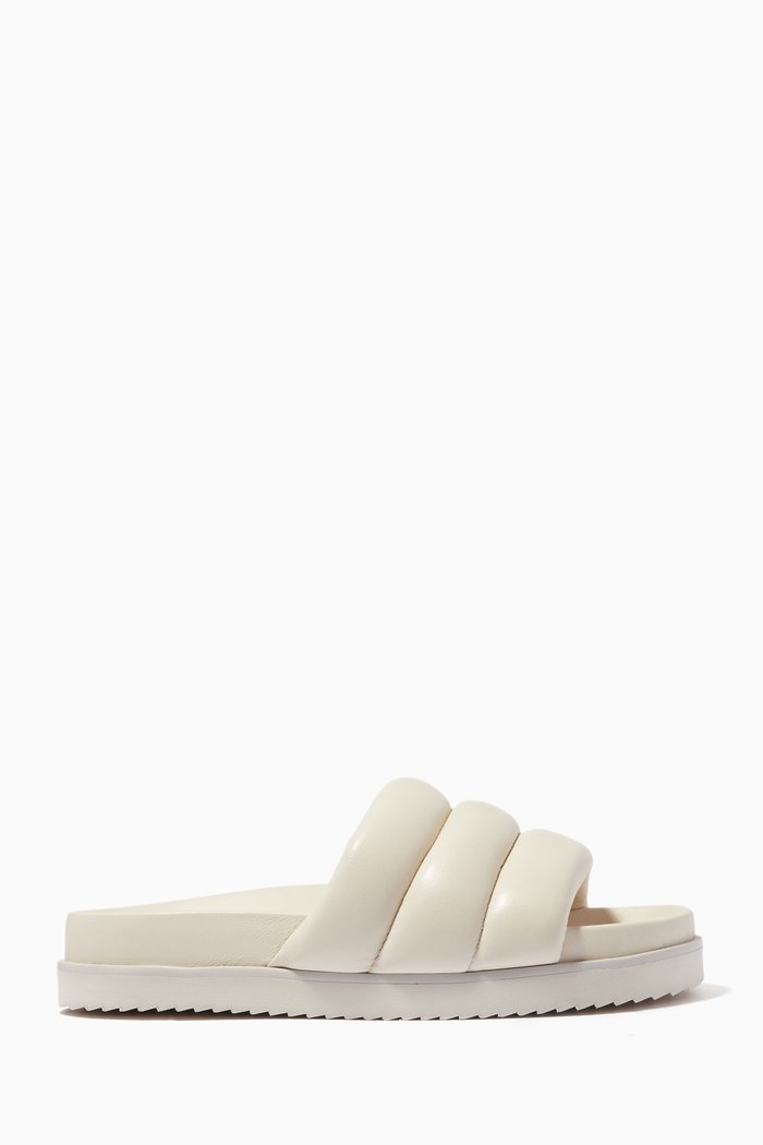 

Amirra Mule Sliders in Leather, Neutral