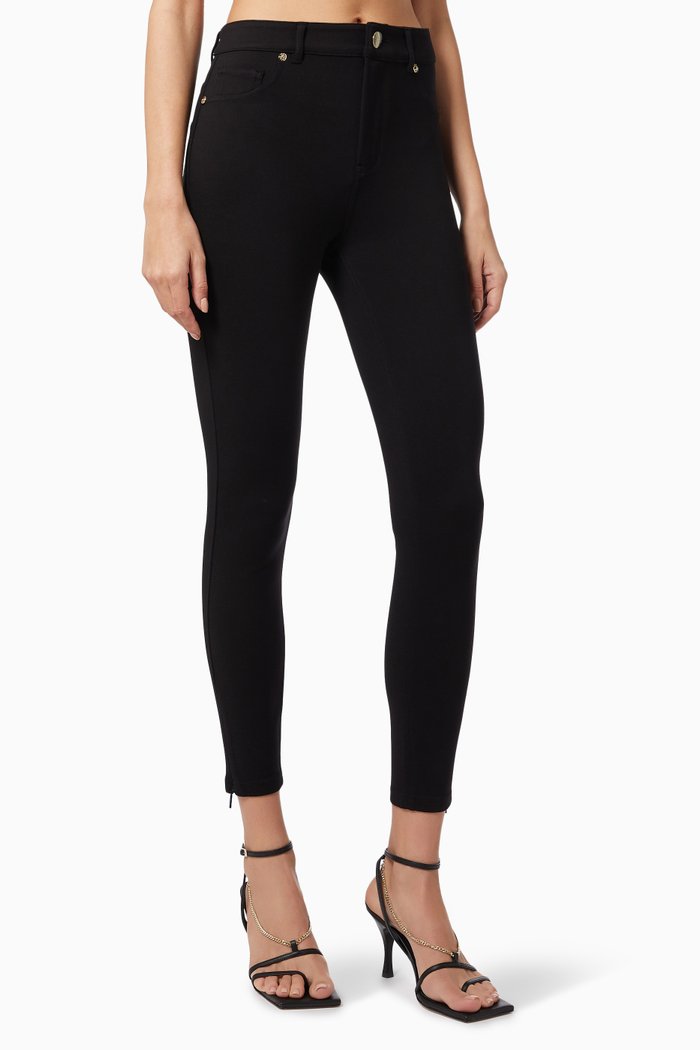 

Strenti Skinny Zip Cuff Ponti Jeggings, Black