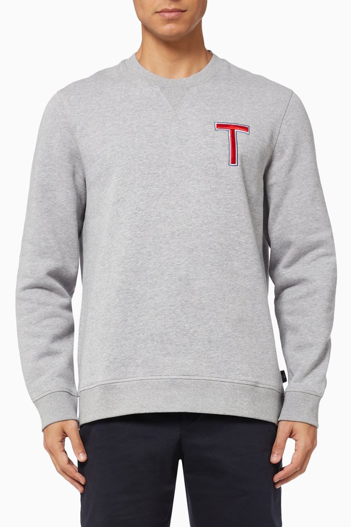 

Welloe Varsity "T" Sweatshirt in Cotton Fleece, Grey