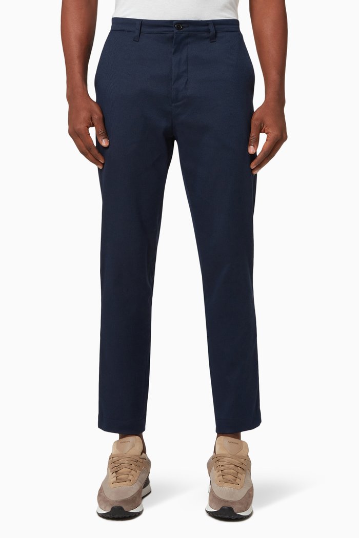 

Boxwel Camburn Fit Textured Pants in Cotton-blend Twill, Blue