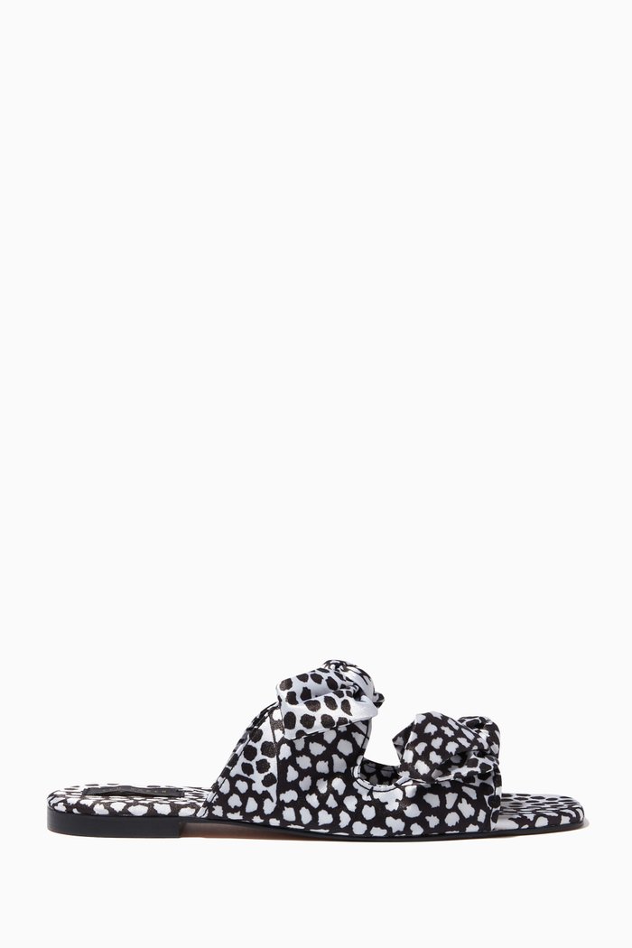

Ferrah Bow Mule Slippers in Satin, Black