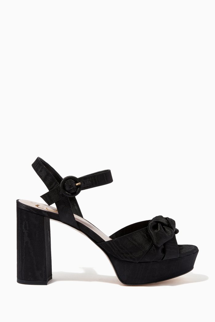 

Kenziie Platform Sandals in Velvet, Black