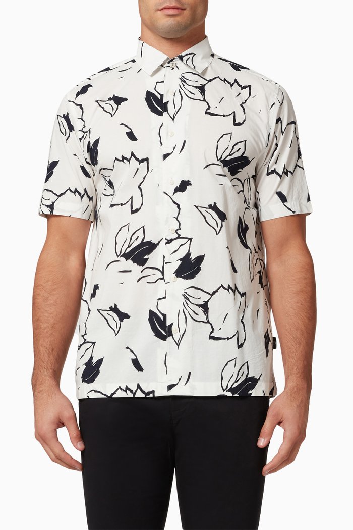 

Ashby Floral Print T-shirt in Cotton, White