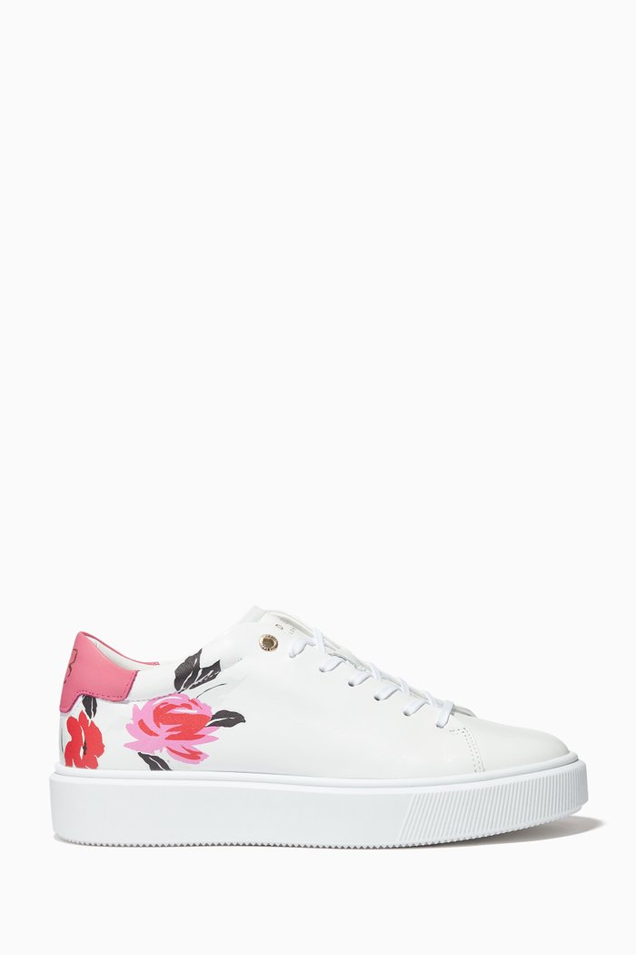 

Daffina Bolt On Platform Trainers in Leather, White