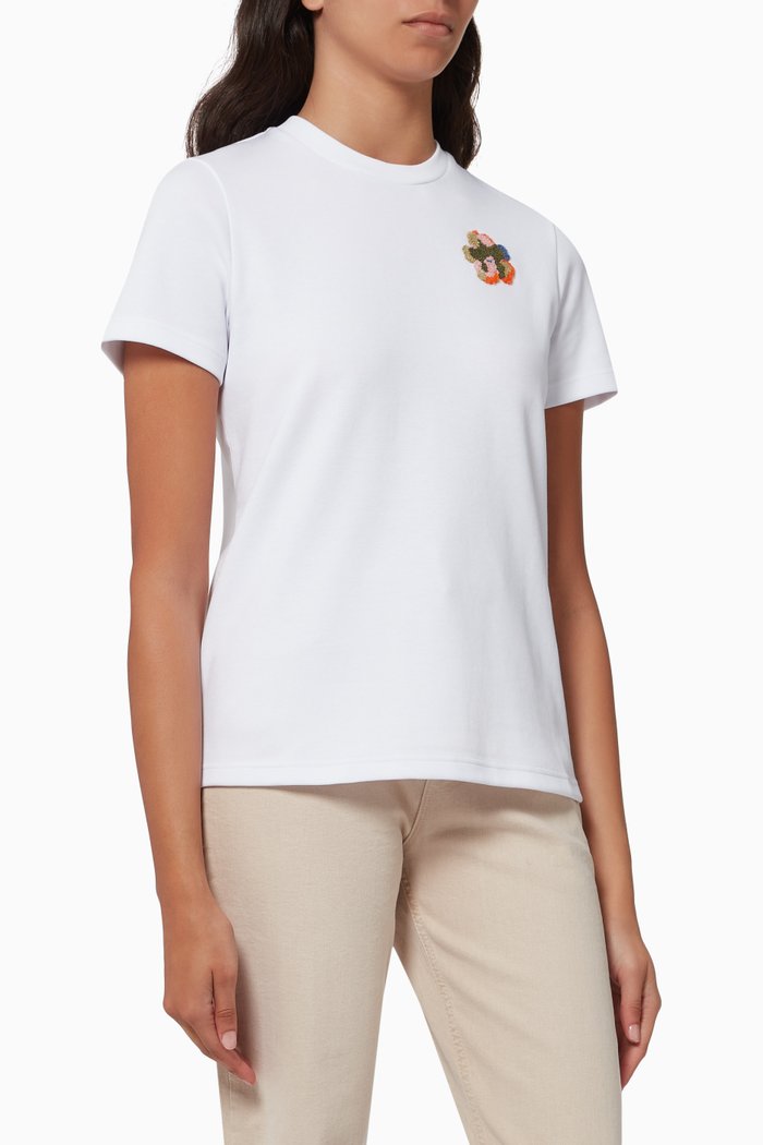 

Renako Floral T-shirt in Organic Cotton Jersey, White