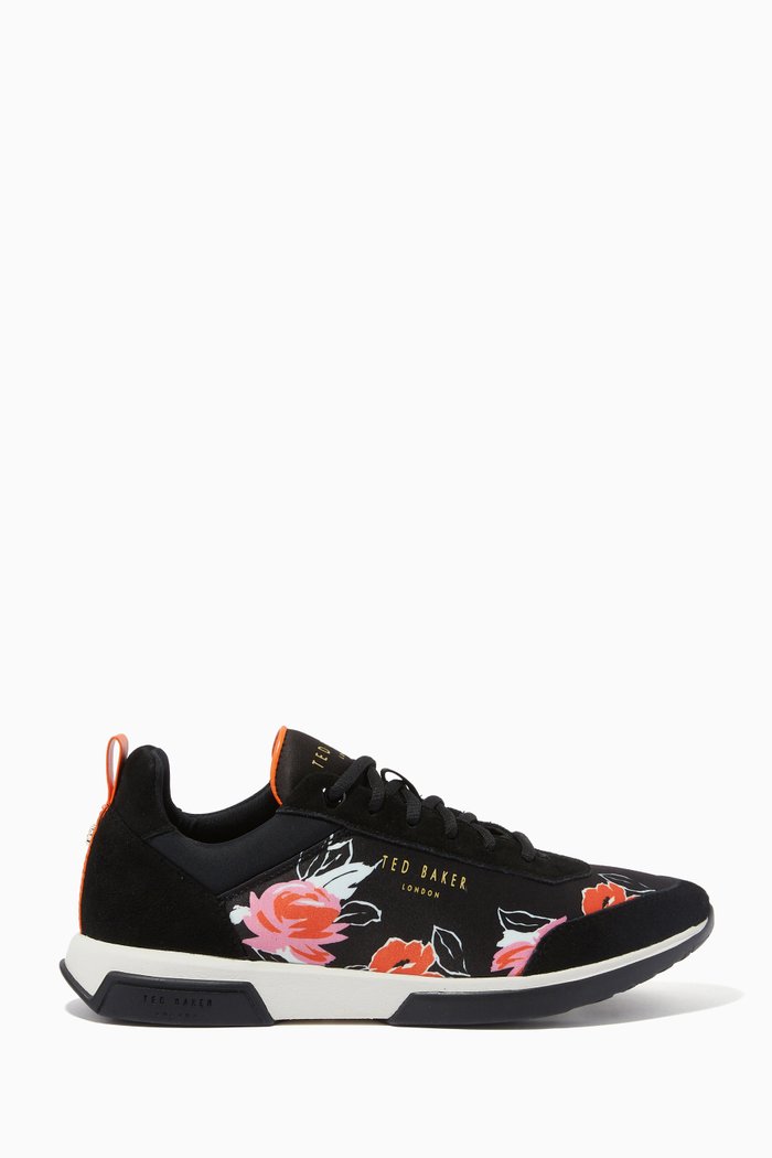 

Raffina Bolt On Running Sneakers in Leather & Fabric, Black