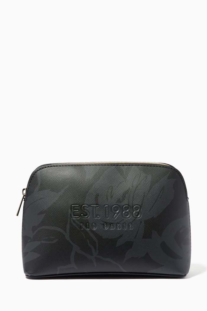 

Harriy Makeup Bag in Saffiano Leather, Black