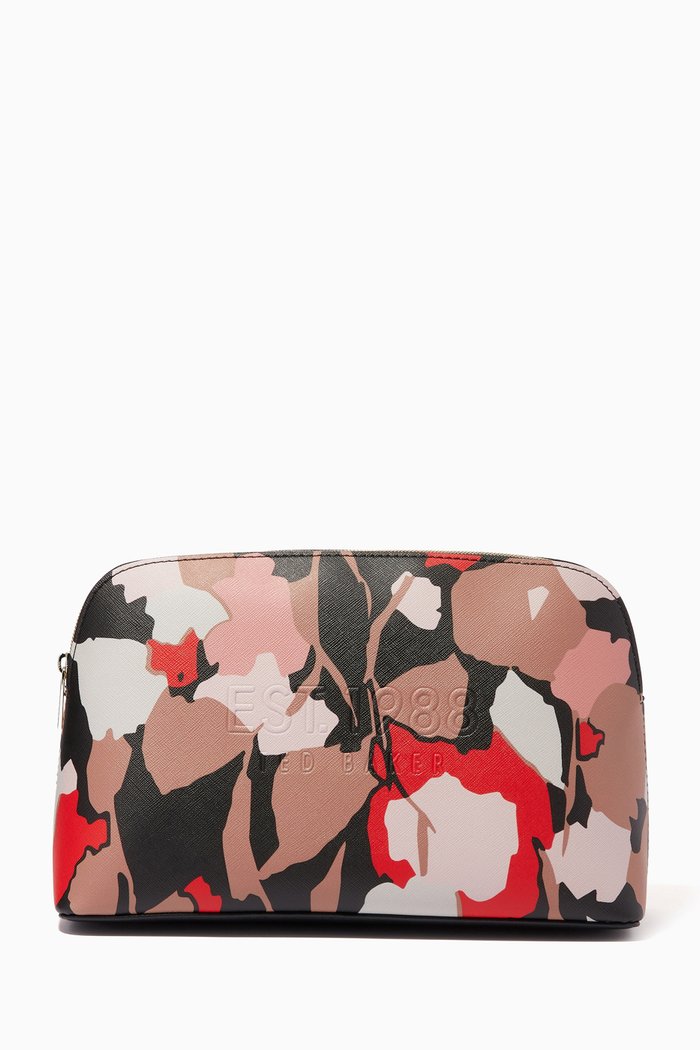 

Mellaa Washbag in Retro Flood Saffiano PVC, Black