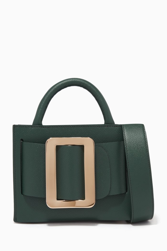 

Bobby 18 Tote Bag in Grained Calfskin, Green