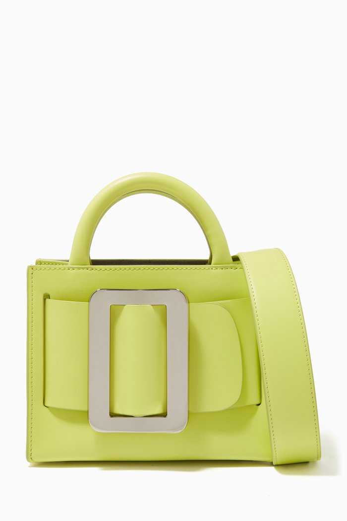Bobby 18 Tote Bag in Palmellato Calfskin, Green