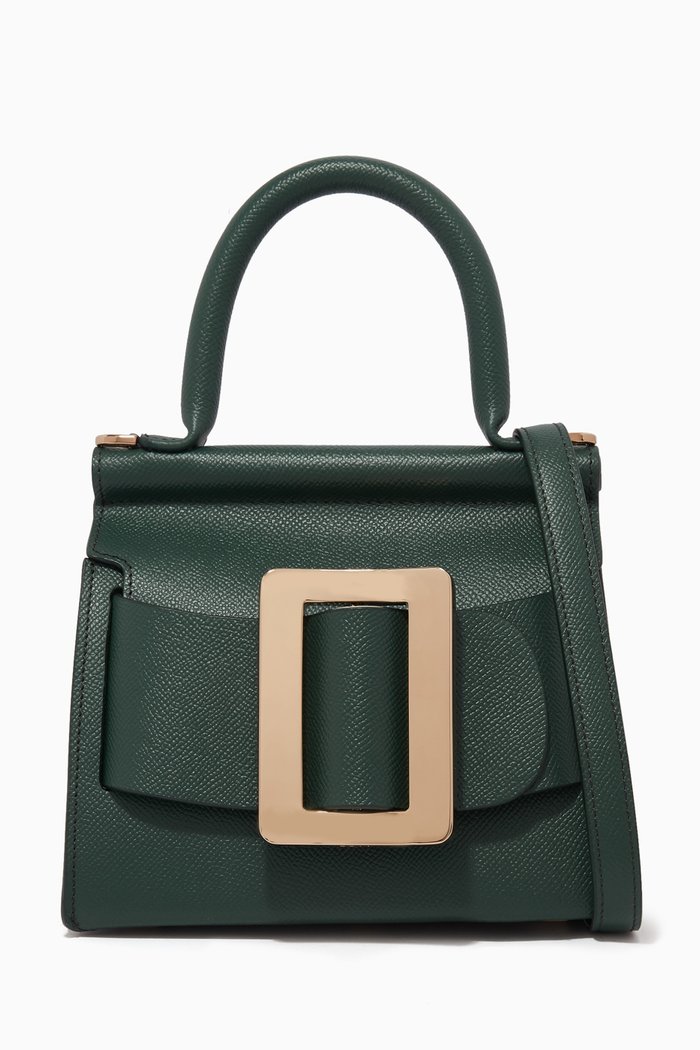 

Karl 19 Top Handle Bag in Grained Calfskin, Green