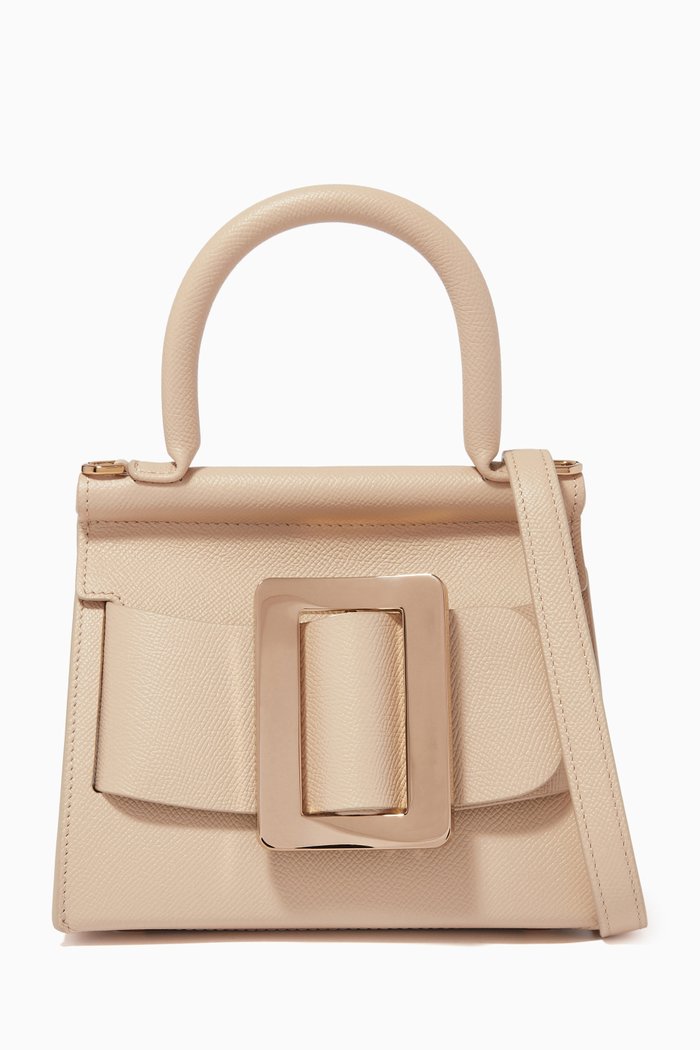 

Karl 19 Top Handle Bag in Grained Calfskin, Neutral