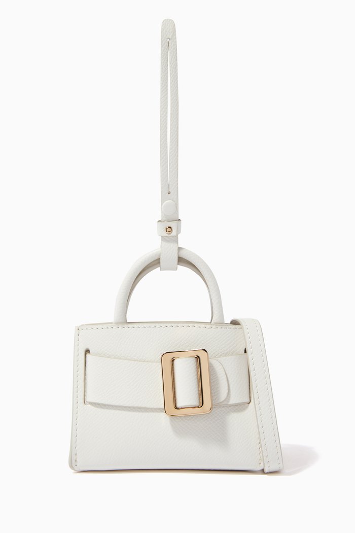 

Bobby Charm Bag in Calfskin Leather, White