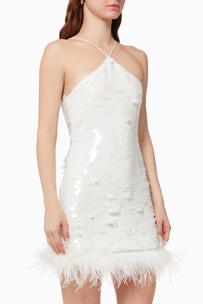 

Cadillac Mini Dress in Sequin, White