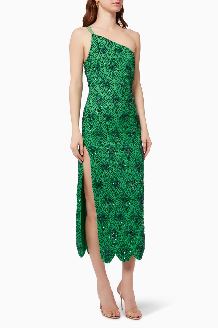 

Cher Sequin Midi Dress, Green