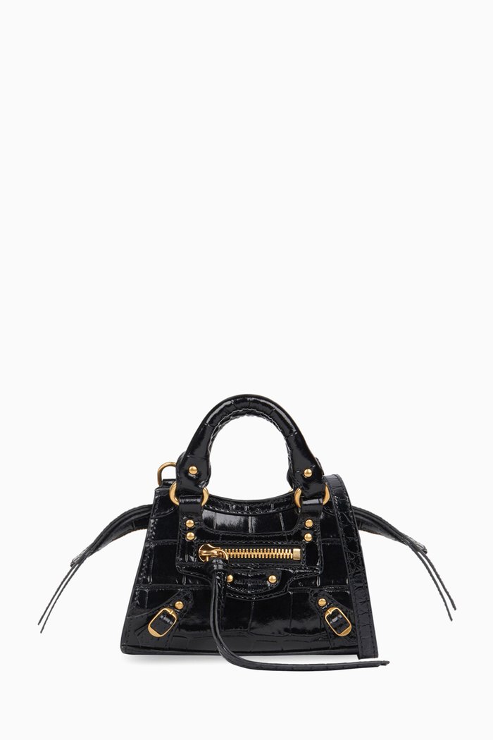 

Neo Classic Super Nano Top Handle in Shiny Crocodile Embossed Calfskin, Black