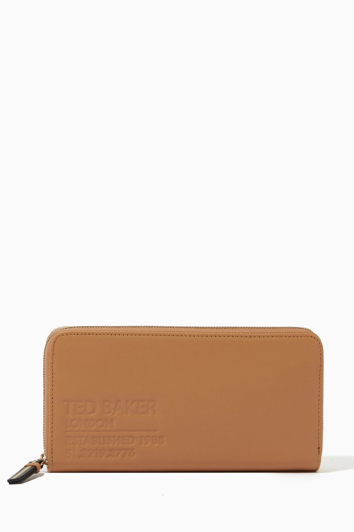 

Darciea Large Zip Around Purse in Leather, Yellow