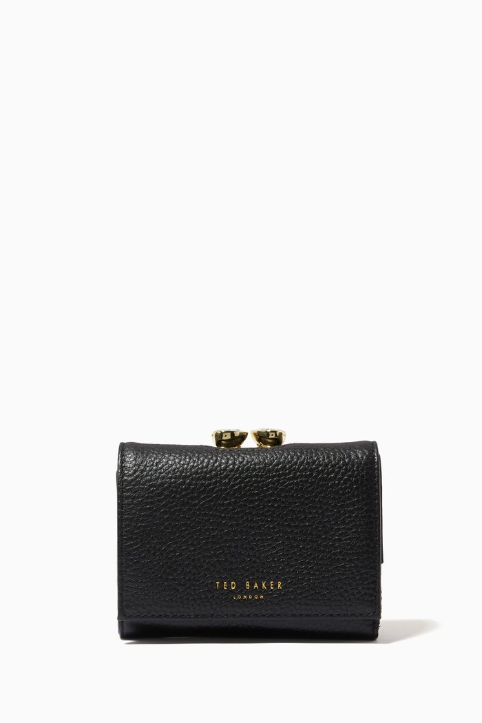 

Aleysha Teardrop Crystal Mini Bobble Purse in Leather, Black