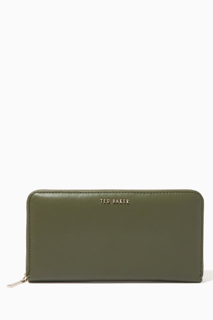 

Garcey Large Purse in Leather, Green