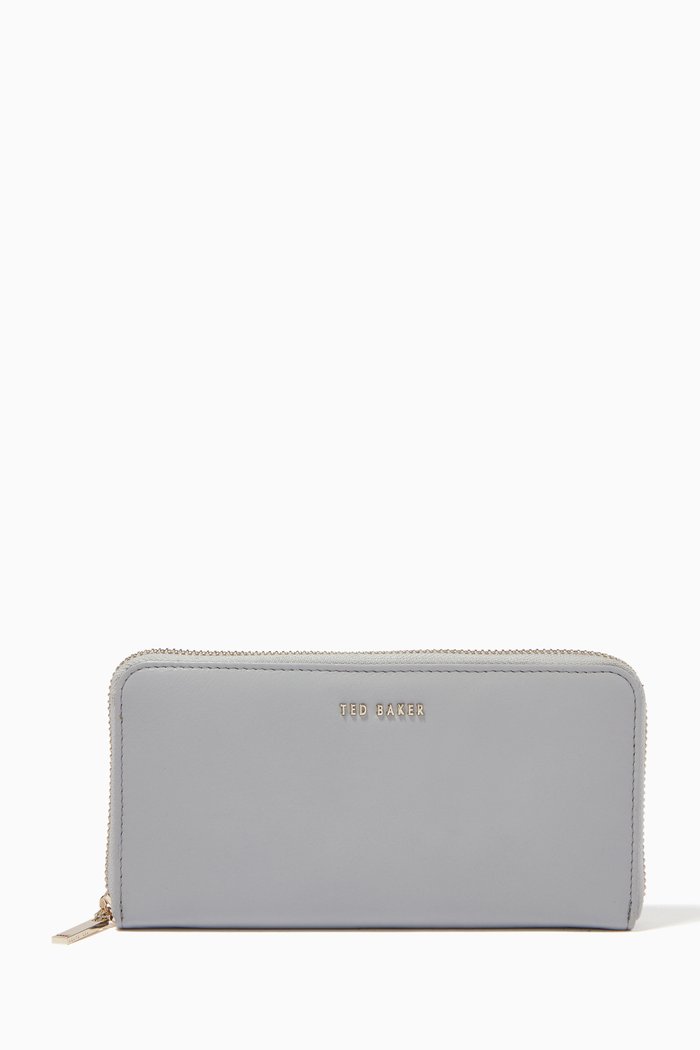 

Garcey Large Purse in Leather, Grey