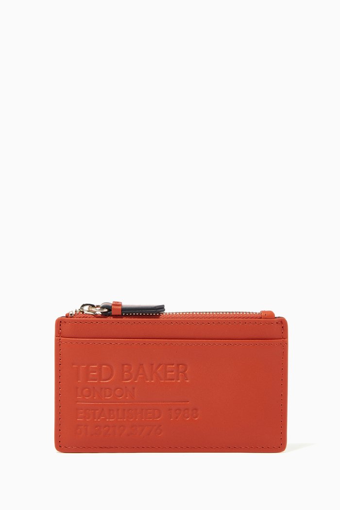 

Darcena Zip Coin Purse in Leather, Orange