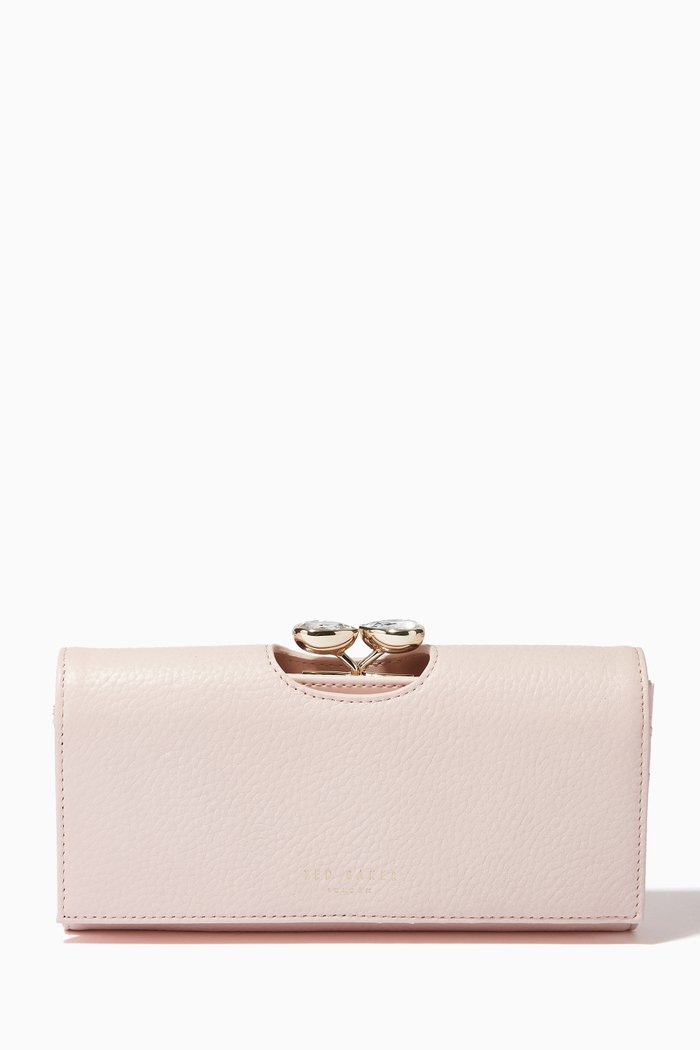 

Alyysaa Teardrop Crystal Bobble Matinee Purse in Leather, Pink