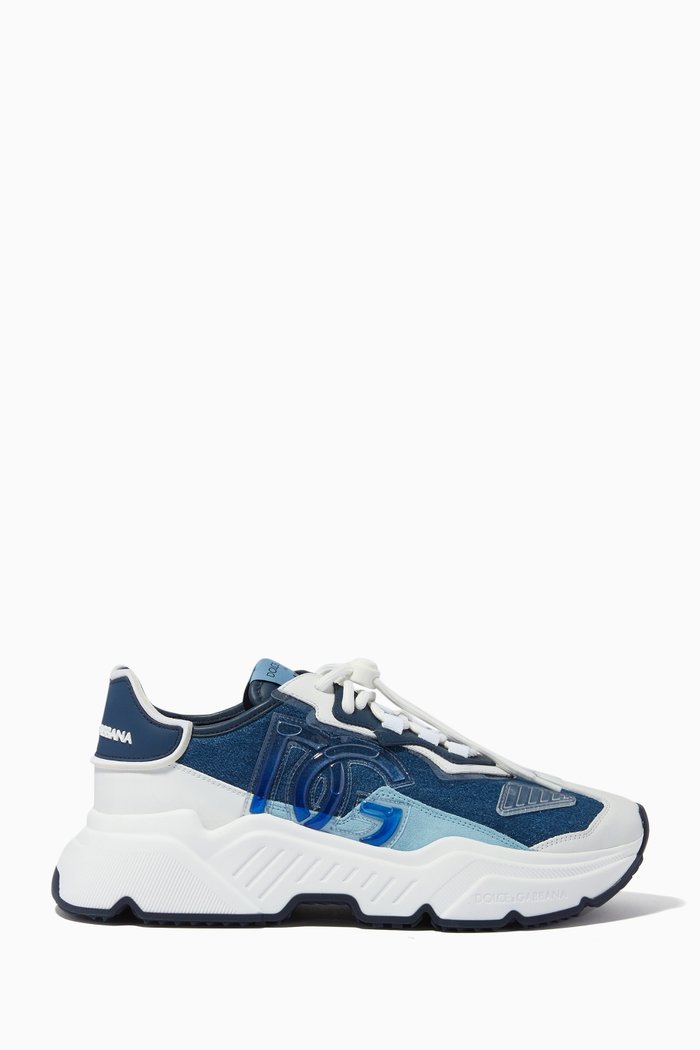 Daymaster Sneakers with Crossover DG in Denim, Blue
