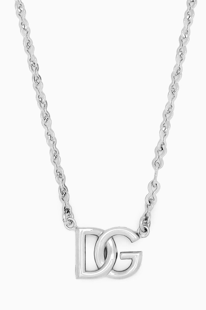 

Interlocking DG Chain Necklace, Silver