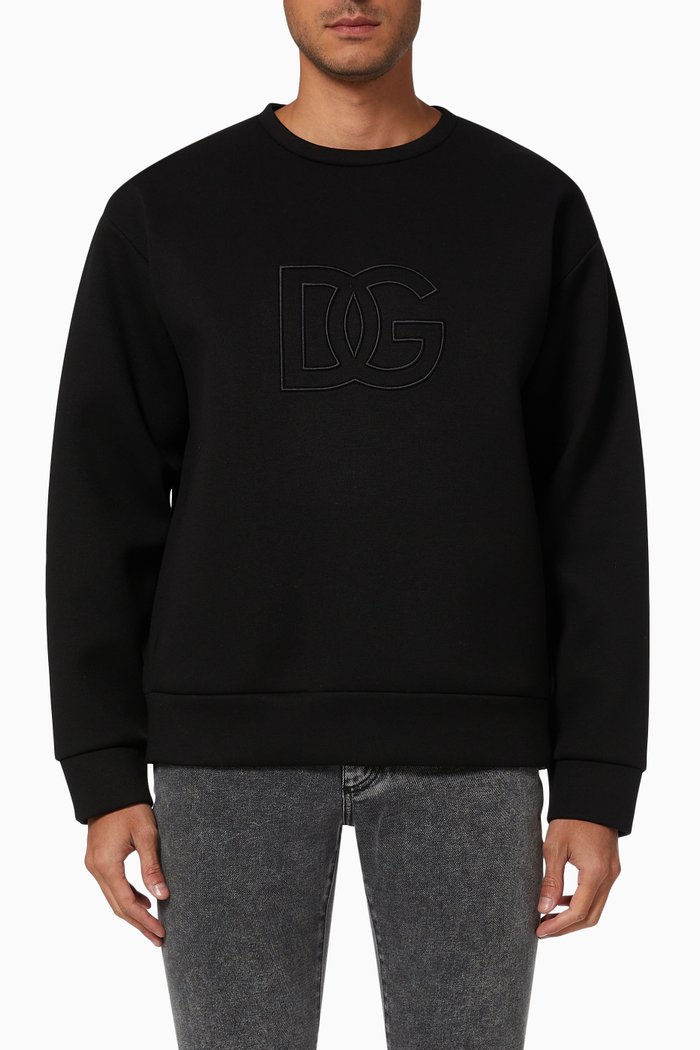 

DG Logo Sweatshirt in Technical Jersey, Black