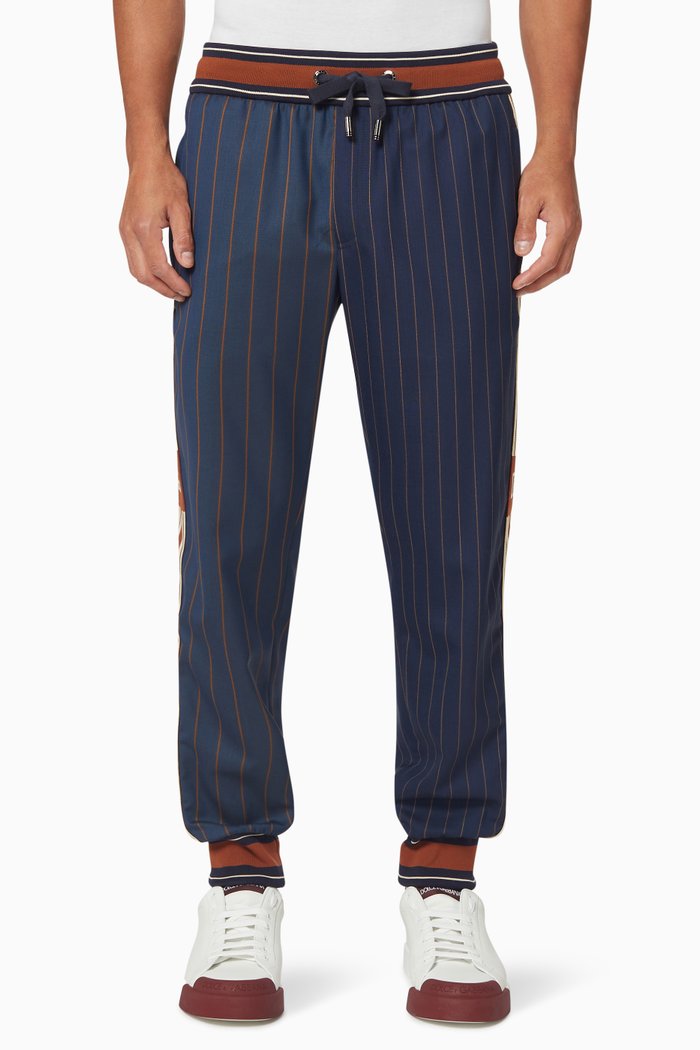 

Pinstripe Joggers in Wool, Blue