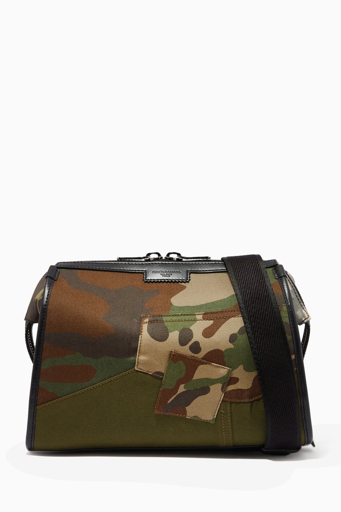 

Crossbody Bag in Camouflage Patchwork Fabric, Multicolour