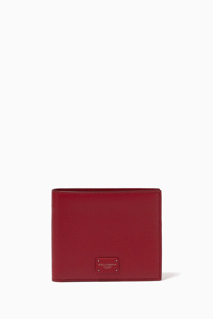 

Bi-fold Wallet in Dauphine Leather, Red