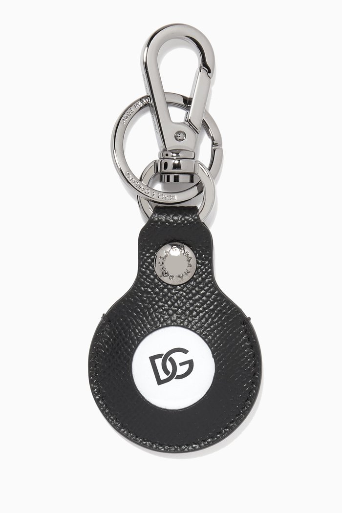 

AirTag Key Chain in Dauphine Calfskin, Black
