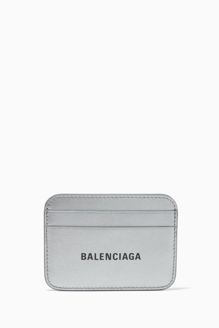 

Cash Card Holder in Grained Calfskin, Silver