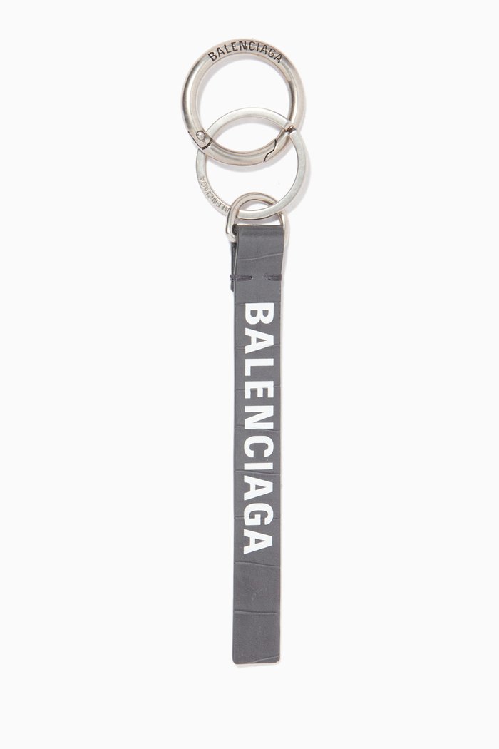 

Everyday Logo Keyring in Calfskin, Grey