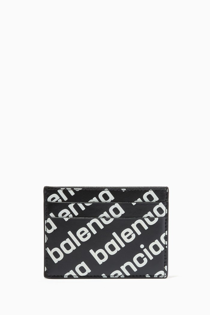 

Glow in the Dark Cash Card Holder in Shiny Calfskin, Black