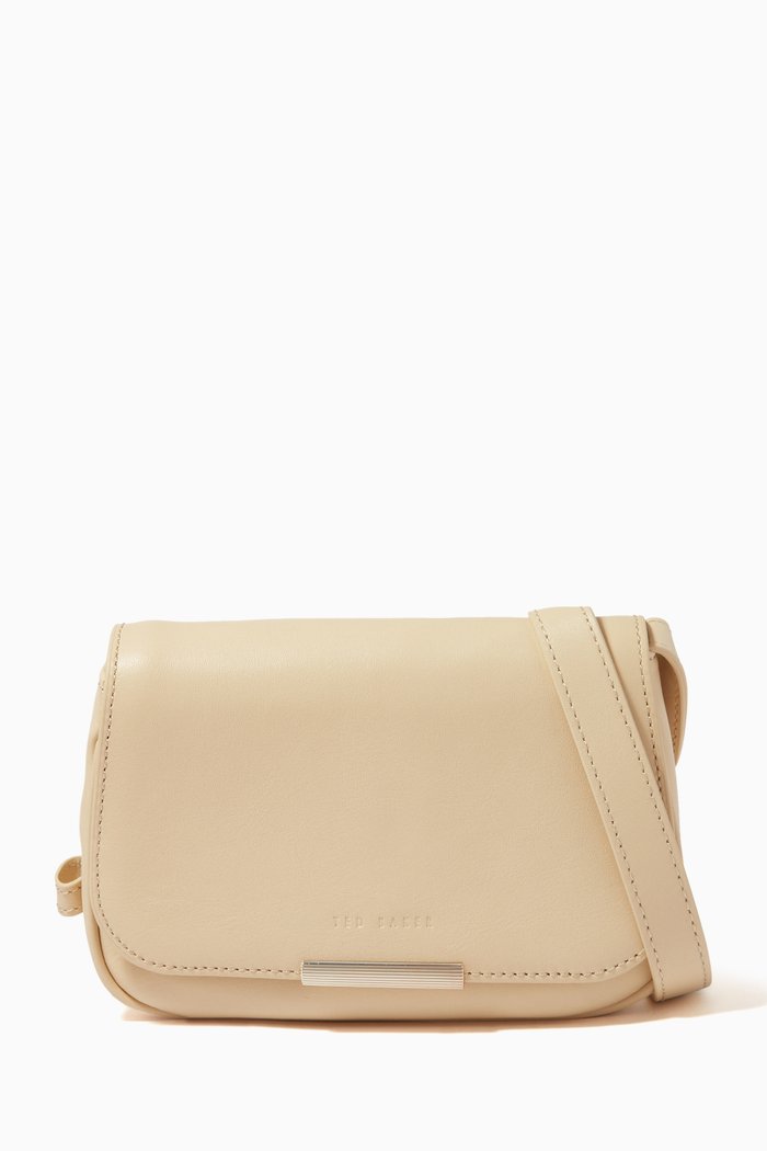 

Bagira Crossbody Bag in Leather, Neutral