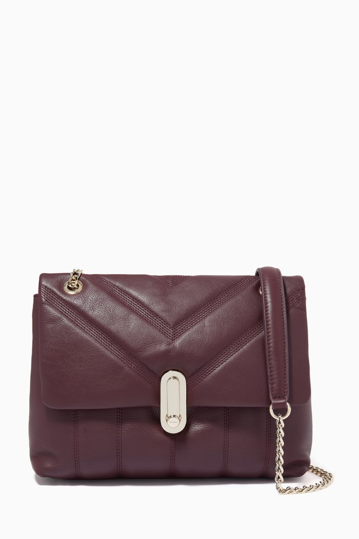 

Ayahlin Shoulder Bag in Quilted Leather, Purple